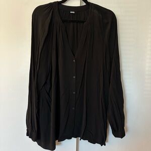 Old Navy Black Button-Up Blouse xxl tall
